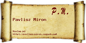 Pavlisz Miron névjegykártya